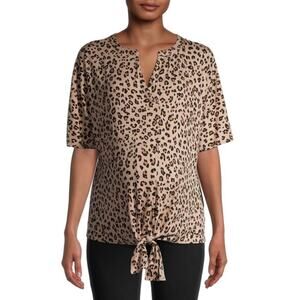 Time & Tru leopard print maternity top, size XL